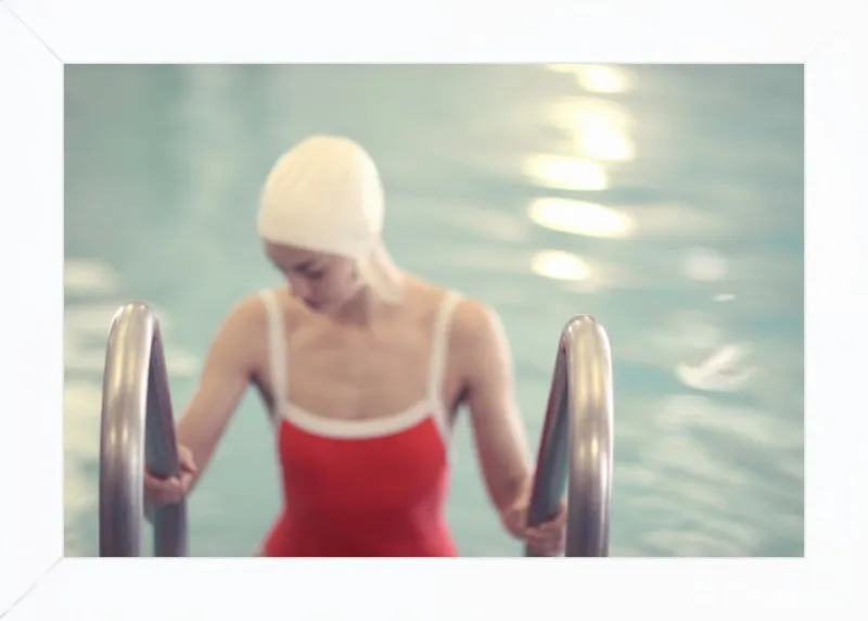 Swimmer in a Red Suit by Lucy Snowe for Artfully Walls