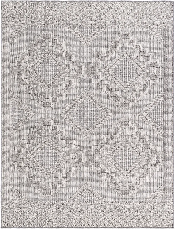 Rockport Gray Outdoor 7'10" x 10' Machine Woven Rug