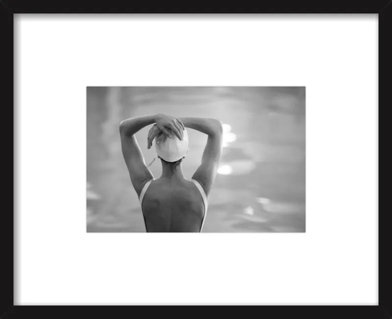 Woman Swimmer in a White Cap by Lucy Snowe for Artfully Walls