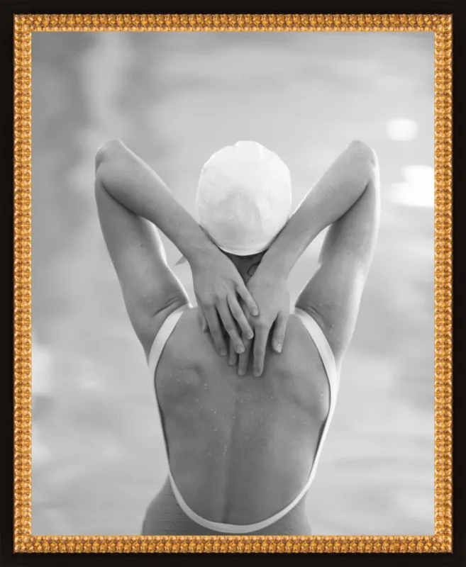 The Swimmer with a white  cap by Lucy Snowe for Artfully Walls