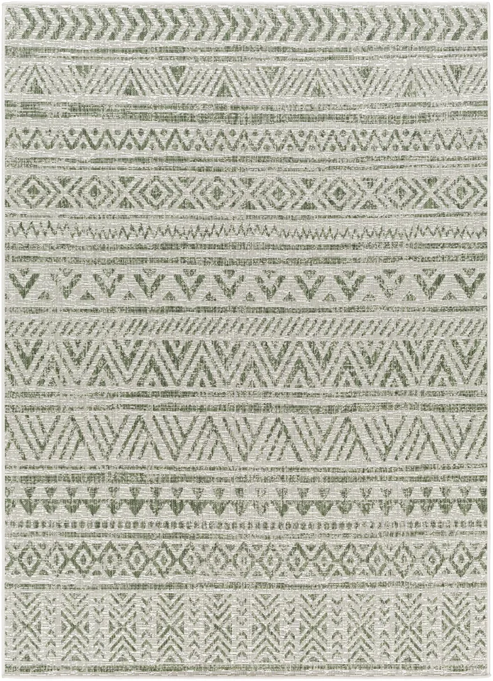 Eagean Beige Outdoor 6'7" x 9' Machine Woven Rug
