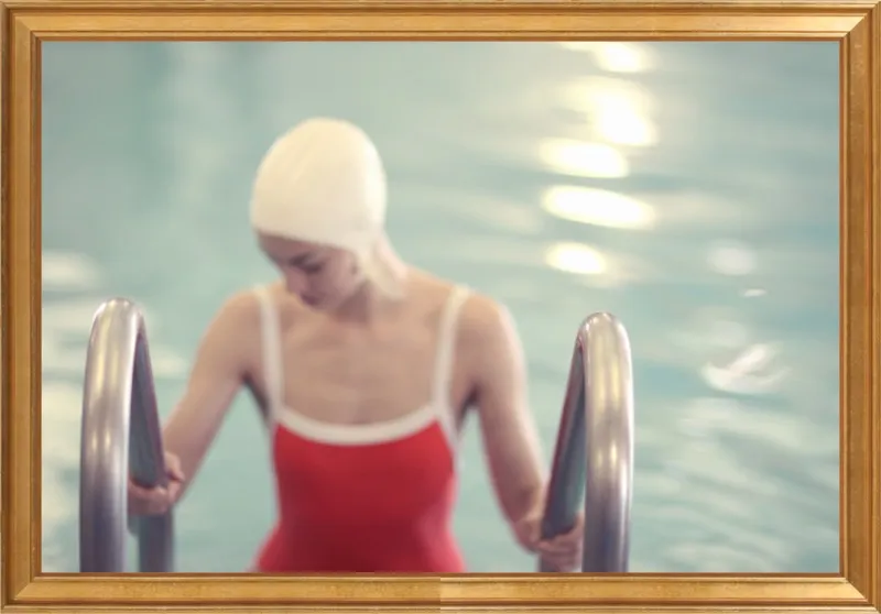 Swimmer in a Red Suit by Lucy Snowe for Artfully Walls