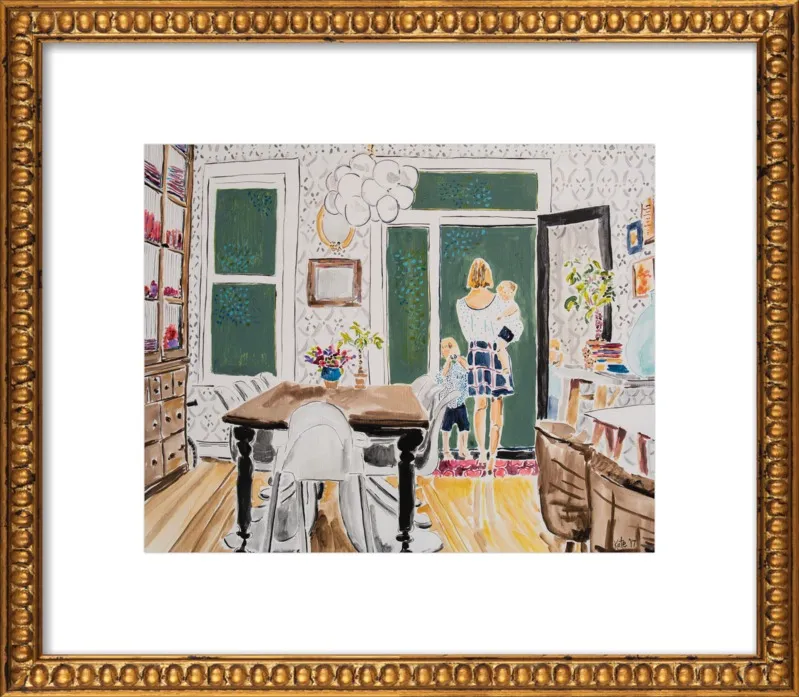 Dining Room with Wallpaper by Kate Lewis for Artfully Walls