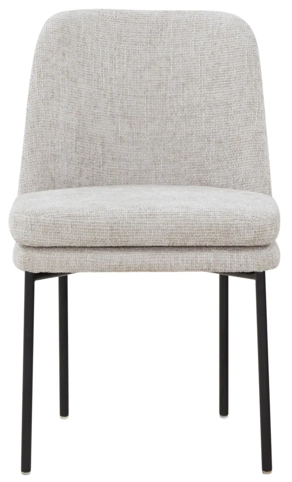 Tamarie Chenille Dining Chair - Light Grey/Black