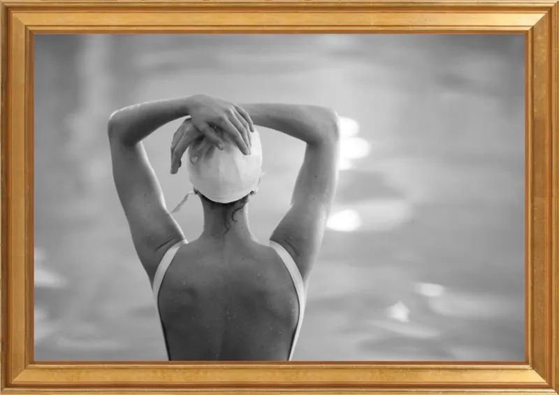 Woman Swimmer in a White Cap by Lucy Snowe for Artfully Walls