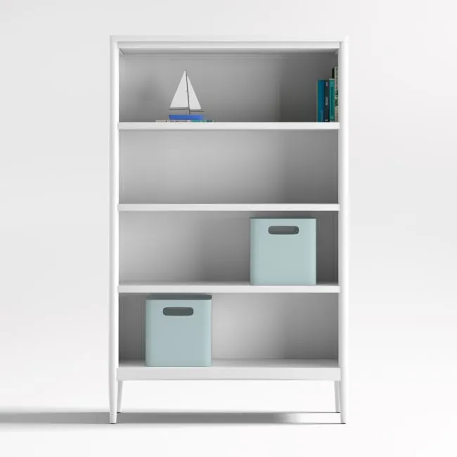 Hampshire 36" White Wood 4-Shelf Tall Kids Bookcase