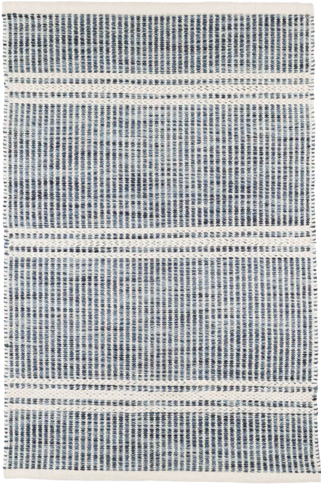 Malta Blue Handwoven Wool Rug