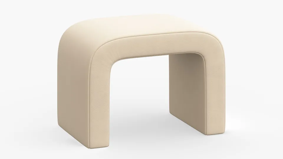 Waterfall Ottoman, Pearl Classic Velvet