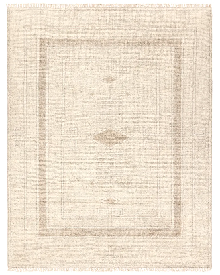 Cohar Hand Knotted Medallion Beige/Cream Area Rug (10'X14')