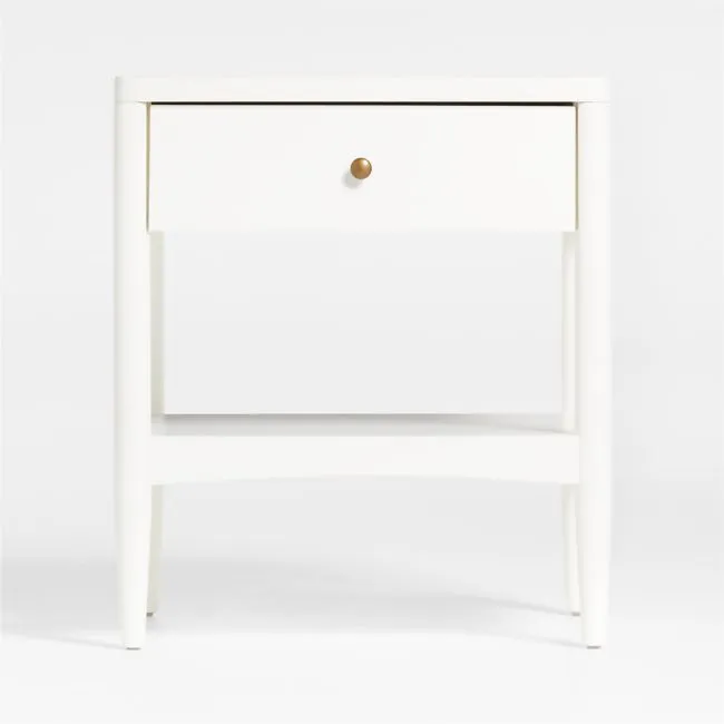 Set of 2 Hampshire 20" White Wood Kids Nightstand with Drawer