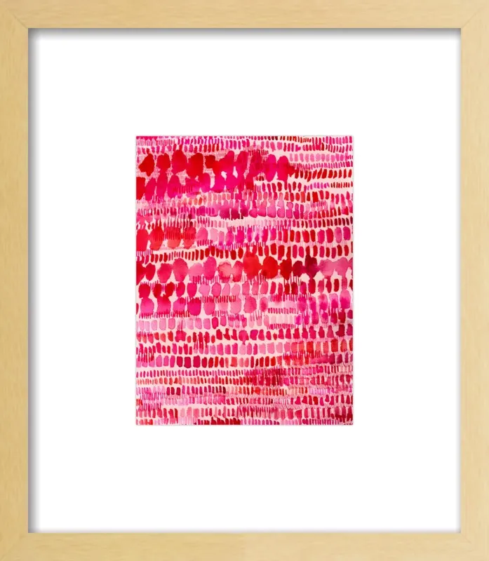 Pink and Red Watercolor Patterns Wall Art  by Paula Mills for Artfully Walls