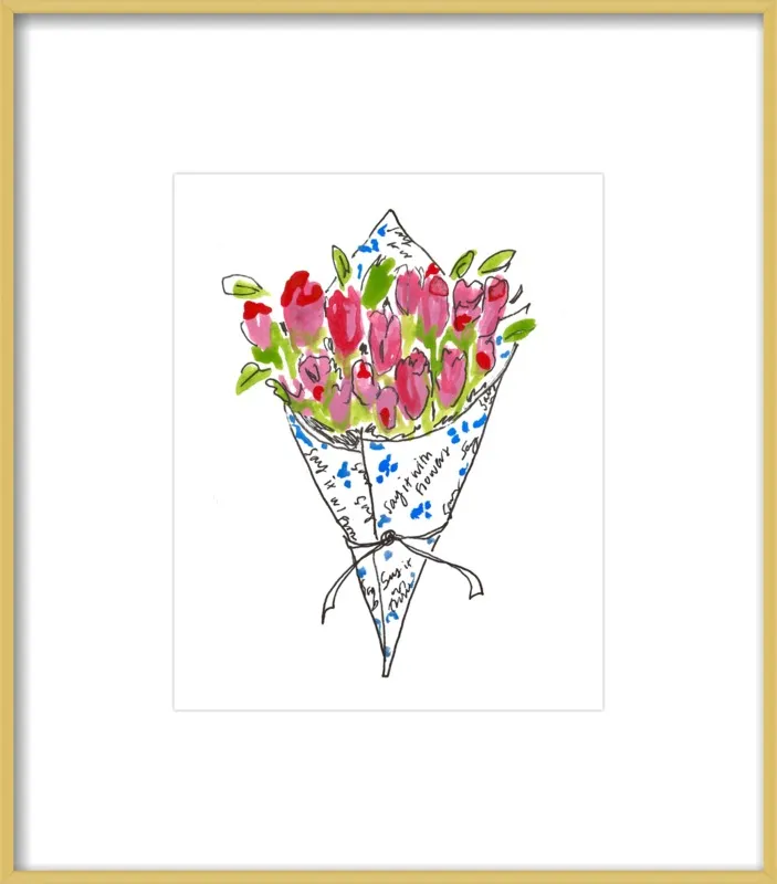 Bodega Flowers in Blue and Pink by Larsen McDowell for Artfully Walls