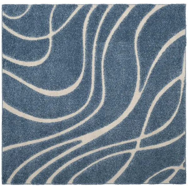 Coastal Shag Abstract Wave Area Rug