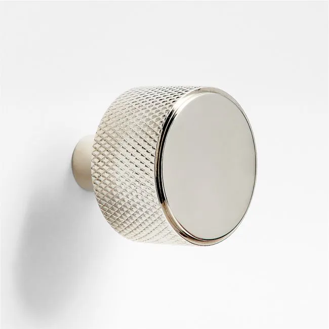 Modern Knurled Polished Chrome Knob