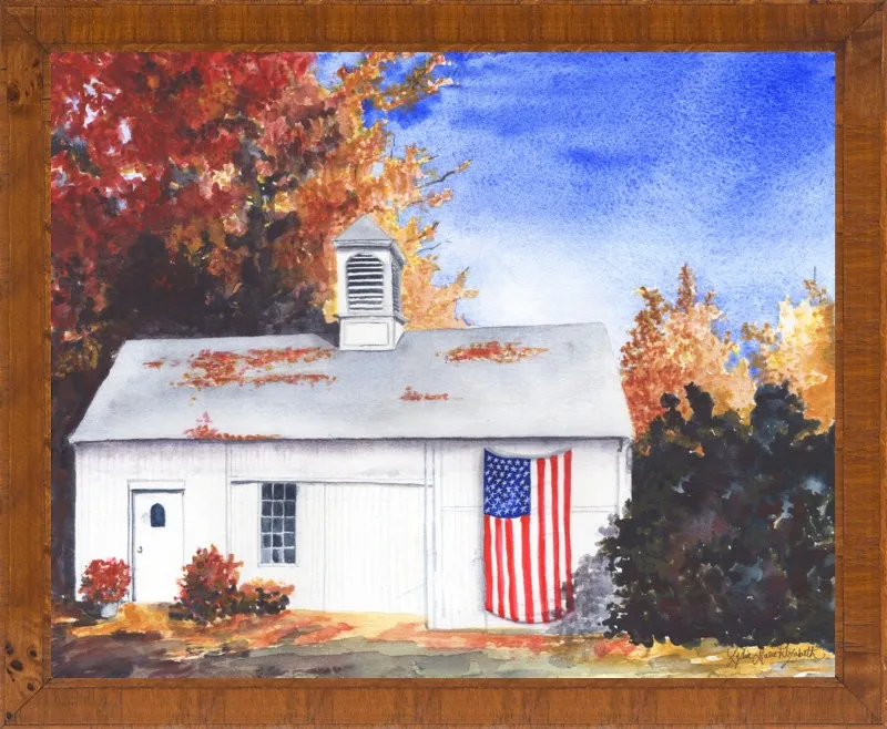 The Ross Barn in Fall by Lydia Marie Elizabeth for Artfully Walls