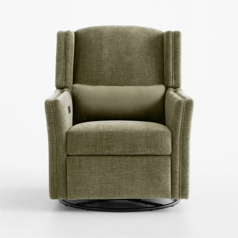 Sloane Spruce Green Swivel Glider Power Recliner Nursery Chair