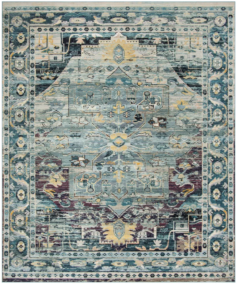 Arlo Home Woven Area Rug, CRS503D, Teal/Purple,  10' X 14'
