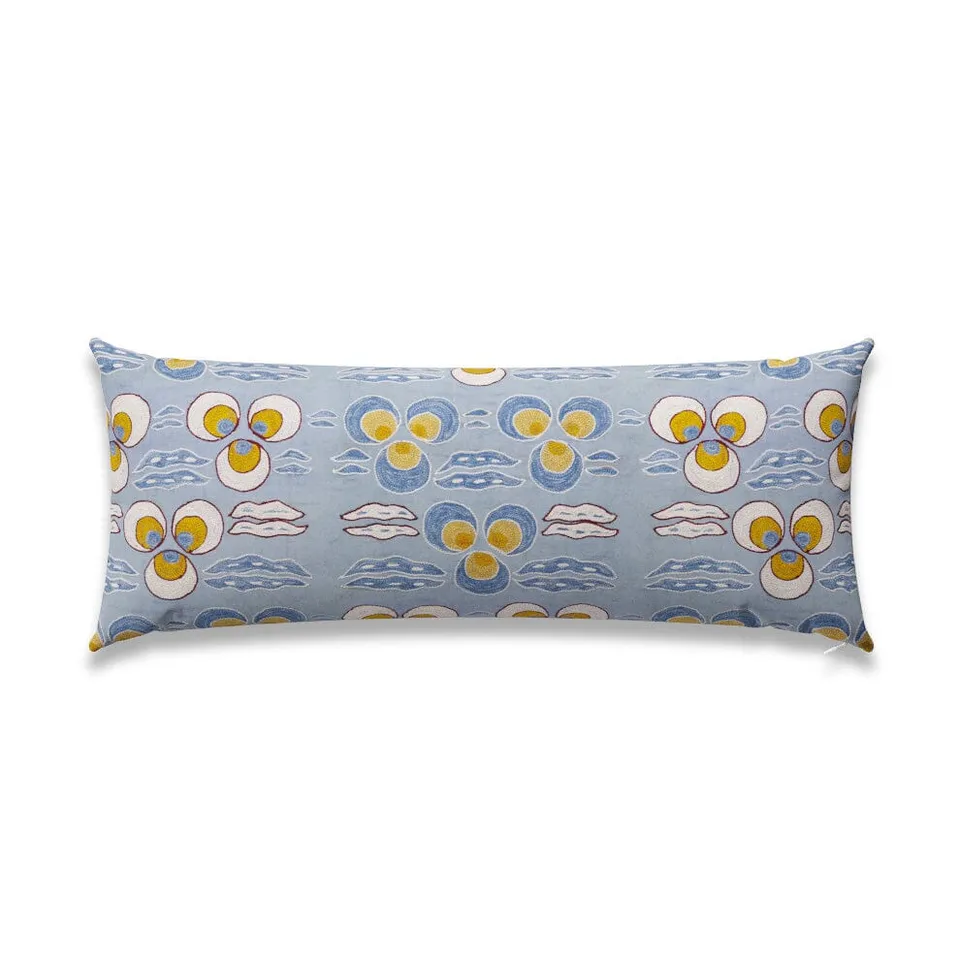Sky Chintamani Outdoor Pillow by St. Frank | Blue | 40" W x 15" H | Polyester