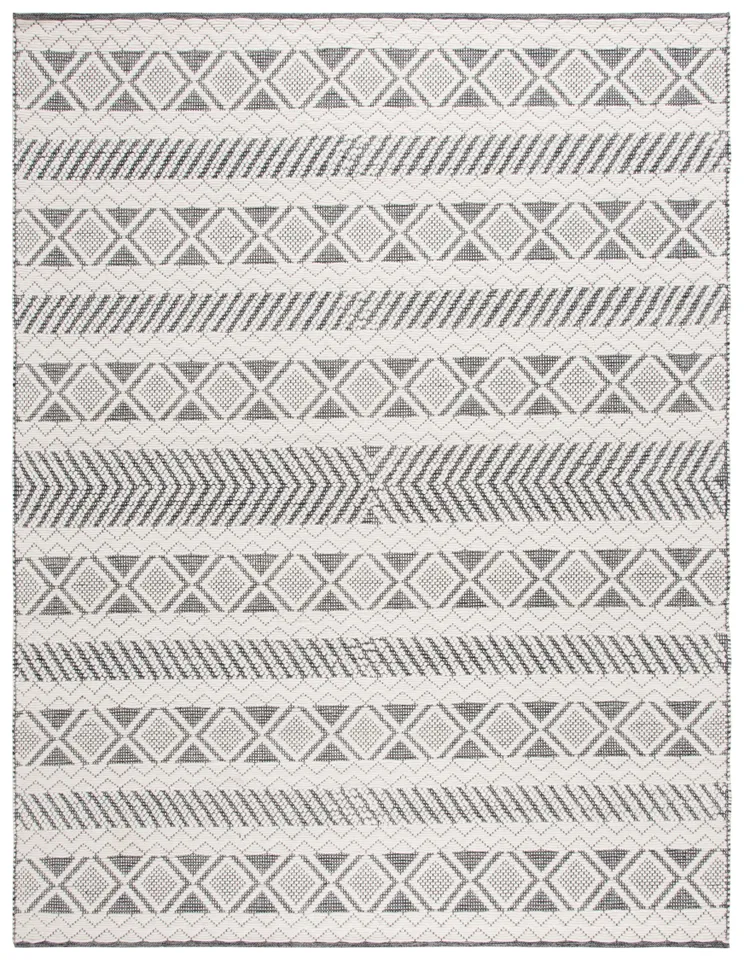 Safavieh Couture Vermont Collection Hand Woven Area Rug, Ivory / Black, 6' x 9'