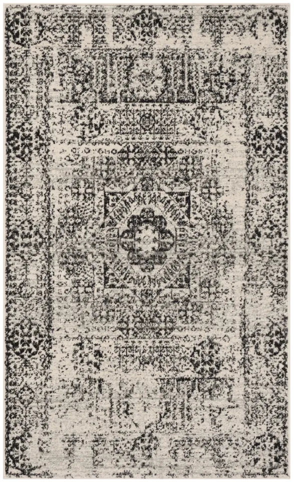 Arlo Home Woven Area Rug, EVK260T, Ivory/Black,  3' X 5'