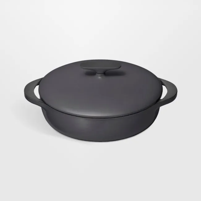 Caraway ® Charcoal 3.5-Qt. Enameled Cast Iron Braiser with Domed Lid
