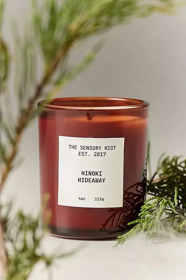 Woody Hinoki Hideaway Boxed Glass Candle