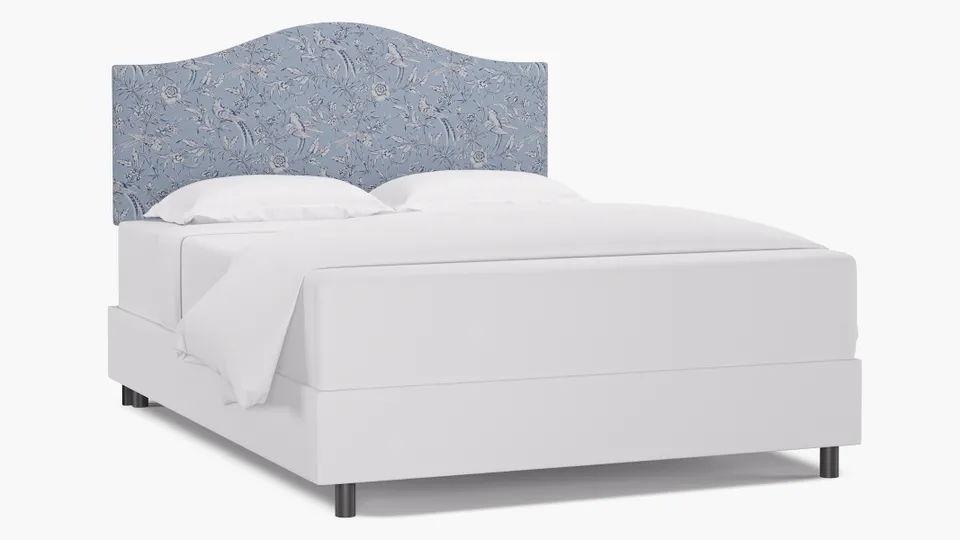 Camelback Headboard, Blue Aviary, Queen