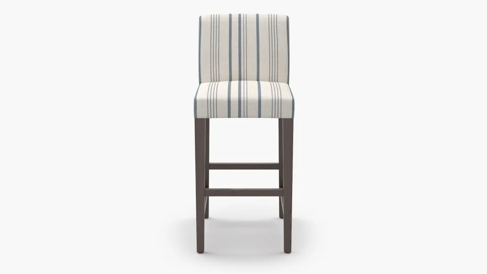 Signature Dining Bar Stool, Blue Market Stripe, Espresso Square Tapered Leg