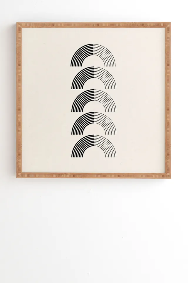 Black Rainbows by Rose Beck - Framed Wall Art Bamboo 20" x 20"