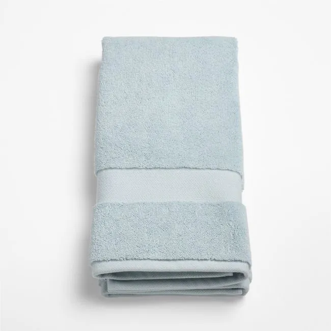 Classic Organic Turkish Cotton Pale Blue Hand Towel