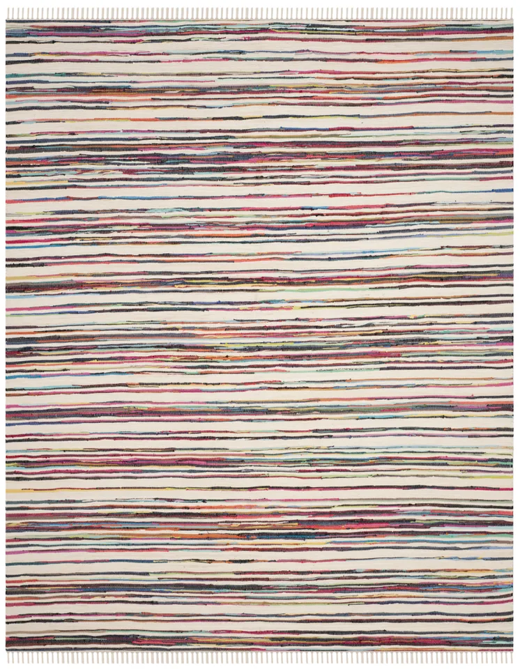 Arlo Home Hand Woven Area Rug, RAR126G, Ivory/Multi,  10' X 14'