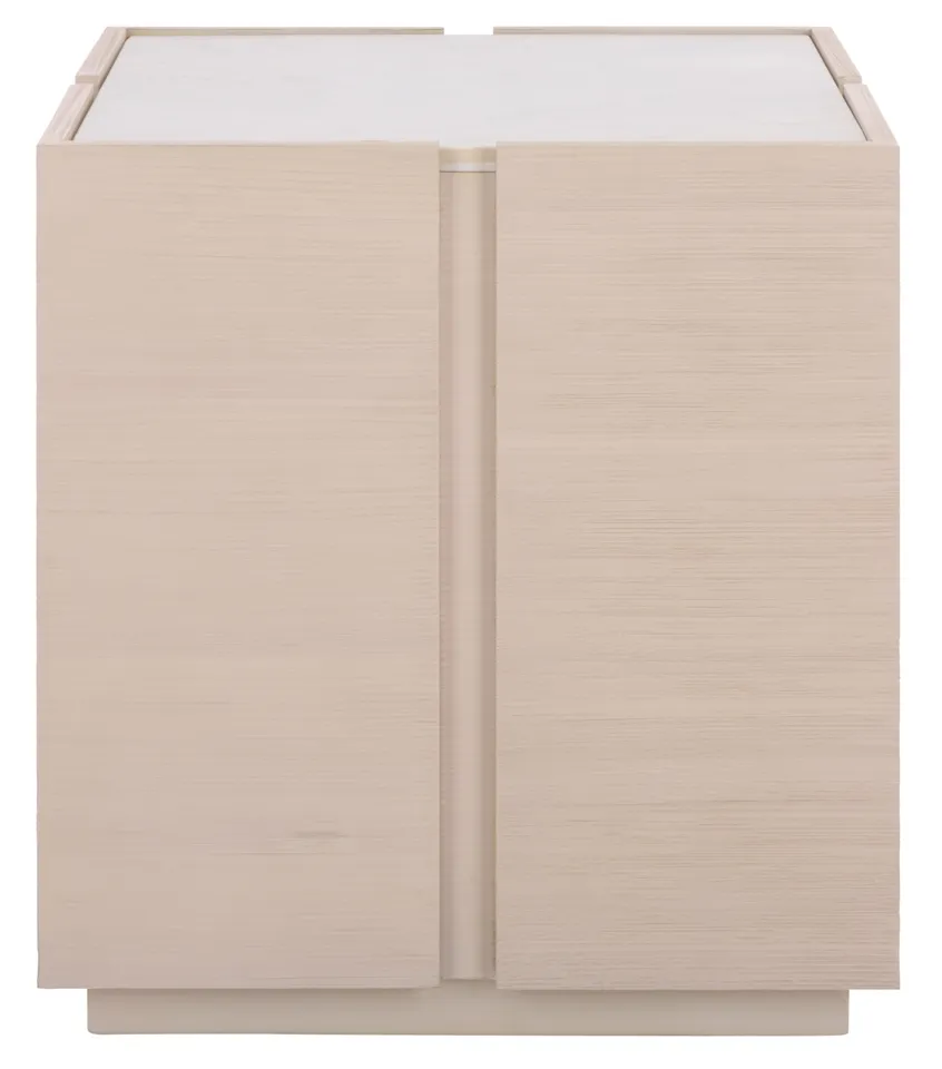 Alanabella Marble Square Accent Table - Sand / White