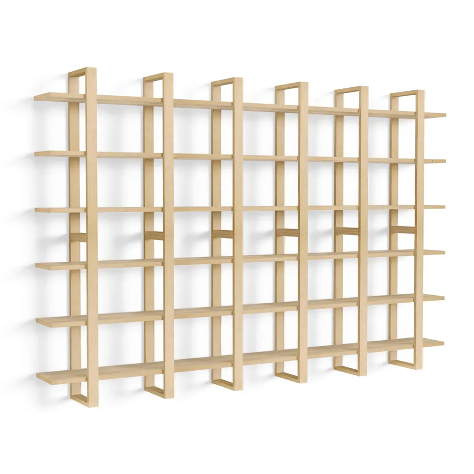 Index Wall Shelf, Set of 6 - Oak - Wood
