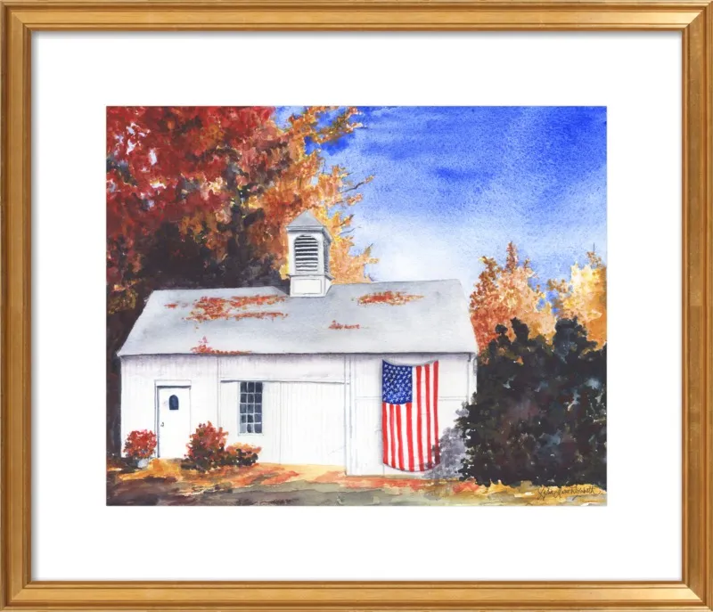 The Ross Barn in Fall by Lydia Marie Elizabeth for Artfully Walls