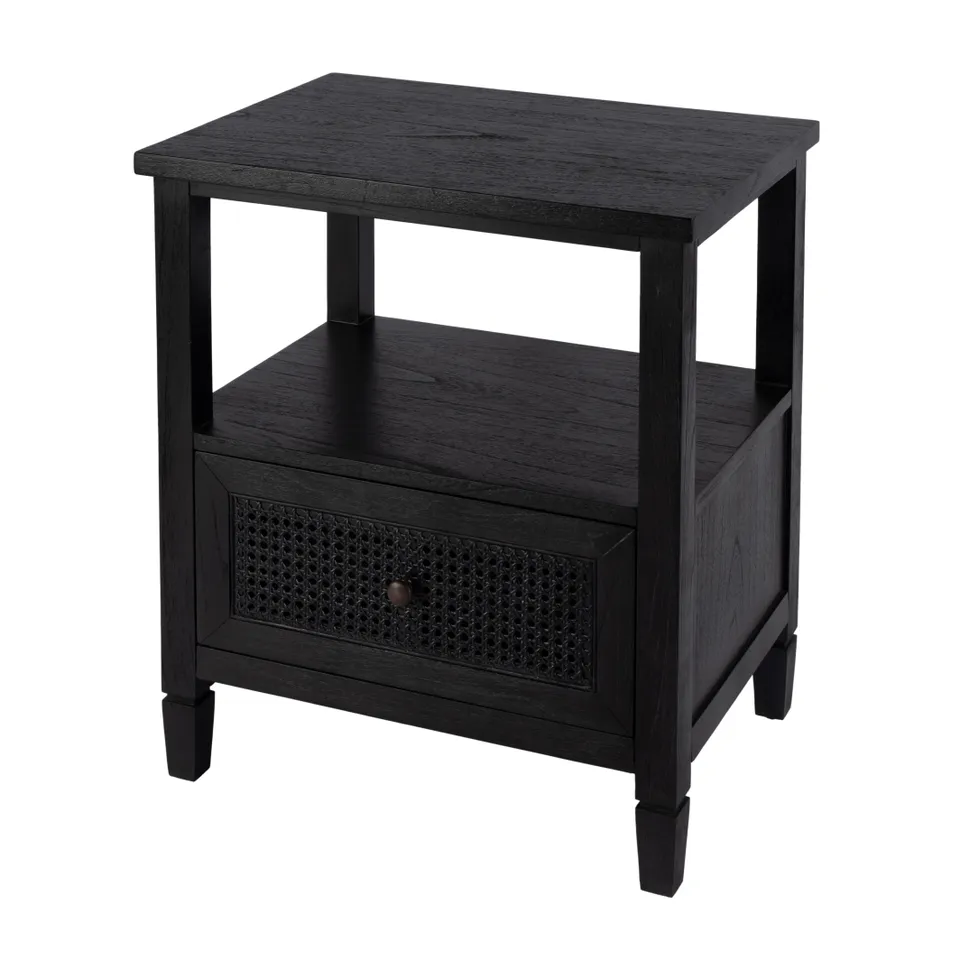Flagstaff Black Cane Nightstand