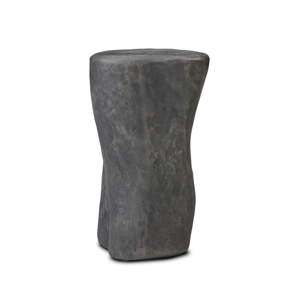 Bomba Tall End Table - Textured Black Concrete
