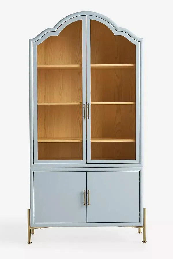Livia 78" Glass & Wood Storage Hutch