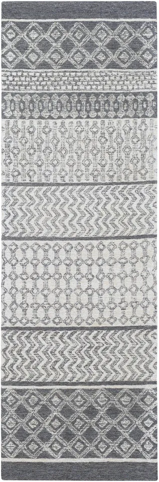 Maroc Gray Indoor 2'6" x 8' Handmade Rug