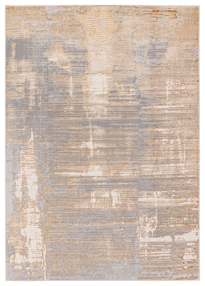 Flight CTY35 Abstract Gray and Brown Runner Rug (2'2"x8')