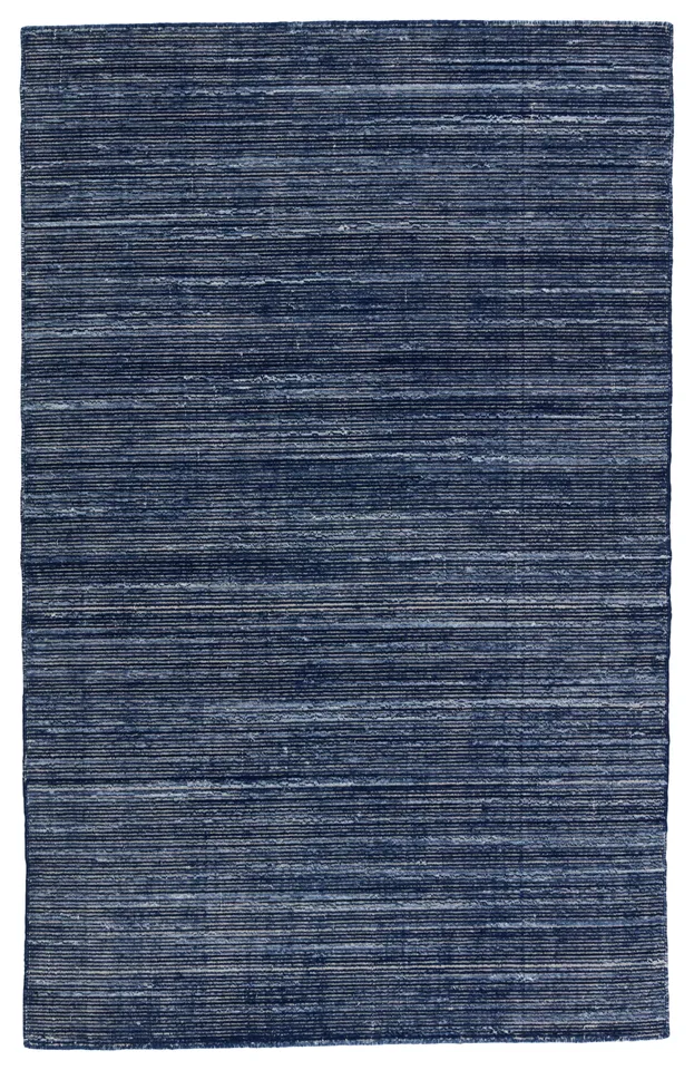 Danan Indoor/ Outdoor Solid Navy/ Cream Area Rug (4'X6')