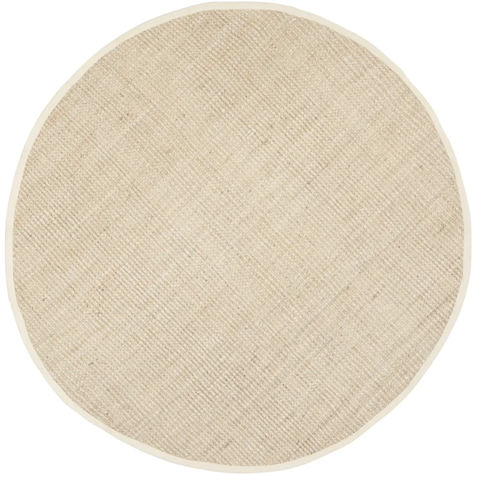 Arlo Home Hand Woven Area Rug, NF730A, Ivory,  5' X 5' Round