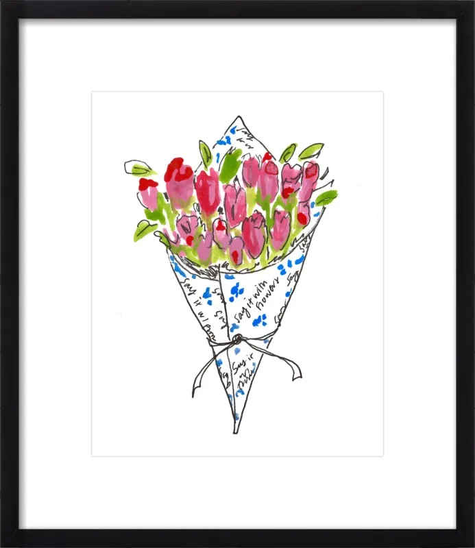 Bodega Flowers in Blue and Pink by Larsen McDowell for Artfully Walls