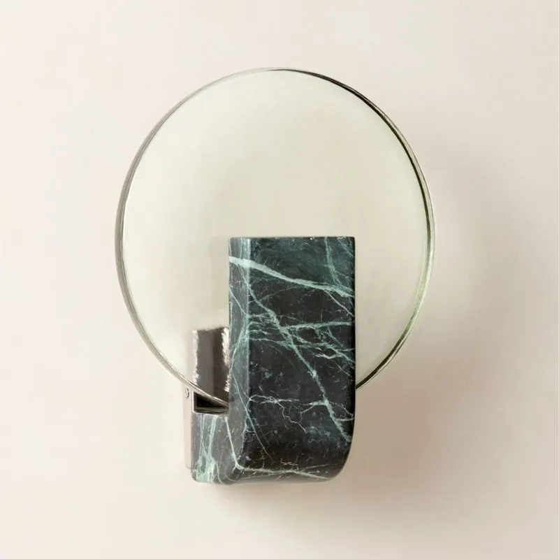 Celestun Green Marble And Cast Glass Wall Sconce