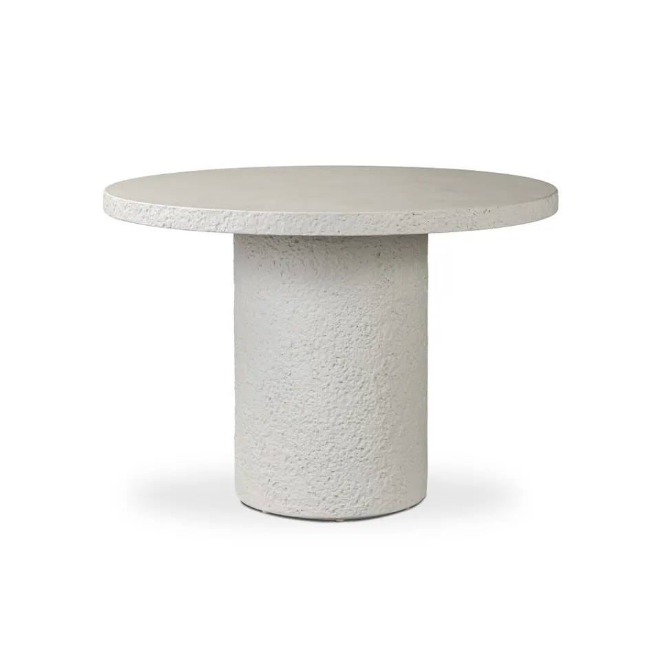 Otero Outdoor Round Dining Table - Matte Stone