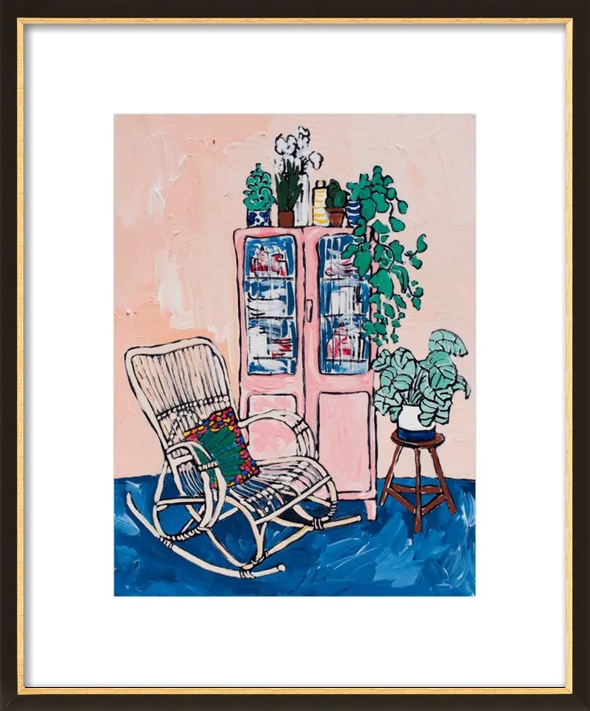 Rocking Chair In Pink Interior by Lara Lee Meintjes for Artfully Walls