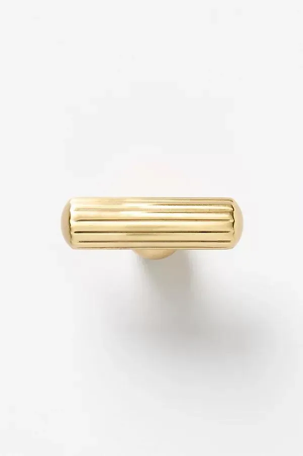Aldina Brass Fluted Knobs, Set of 2