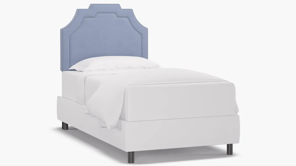 Art Deco Headboard, Denim Everyday Linen, Twin