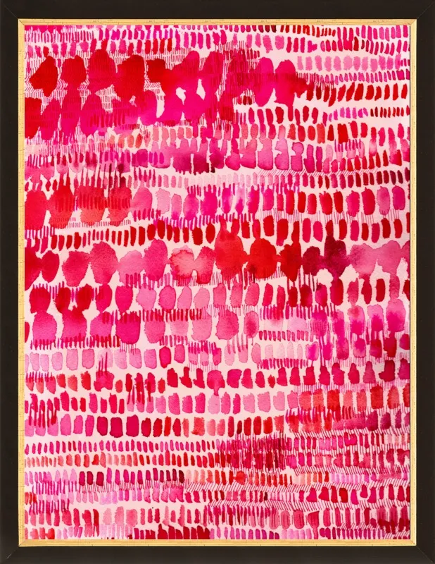 Pink and Red Watercolor Patterns Wall Art  by Paula Mills for Artfully Walls