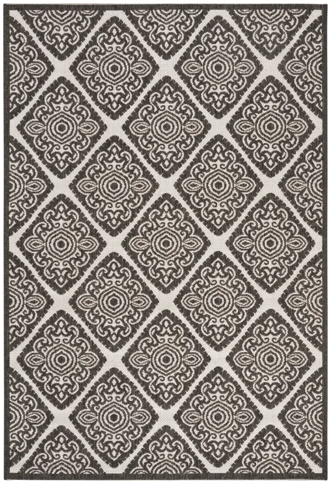 Arlo Home Indoor/Outdoor Woven Area Rug, LND132A, Light Grey/Charcoal,  4' X 6'