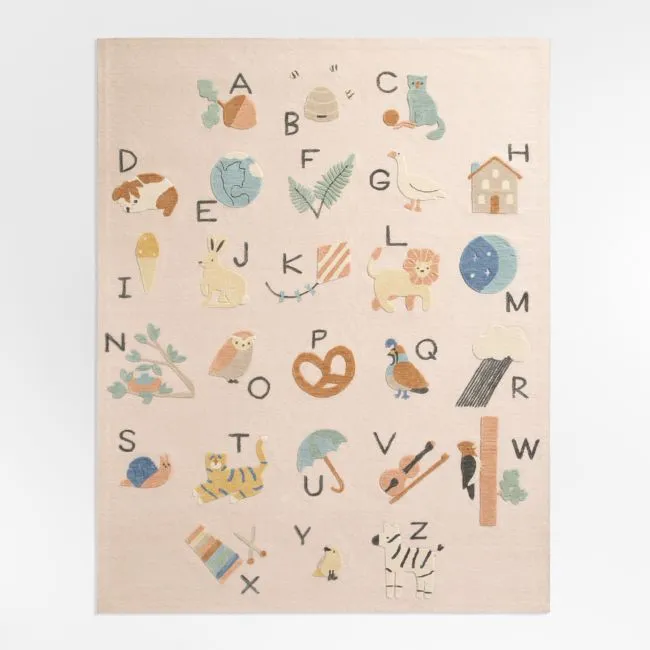 Storybook Alphabet Wool Kids Area Rug 6'x9'